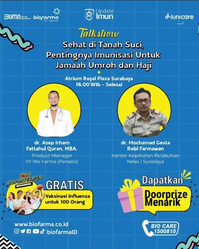 Talkshow : Sehat Di Tanah Suci, Pentingnya Imunisasi Untuk Jamaah Umrah Dan Haji